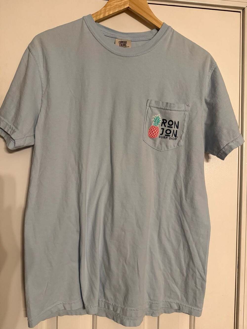 Comfort Colors Ron Jon Surf Shop Pineapple Graphic Pocket T-Shirt